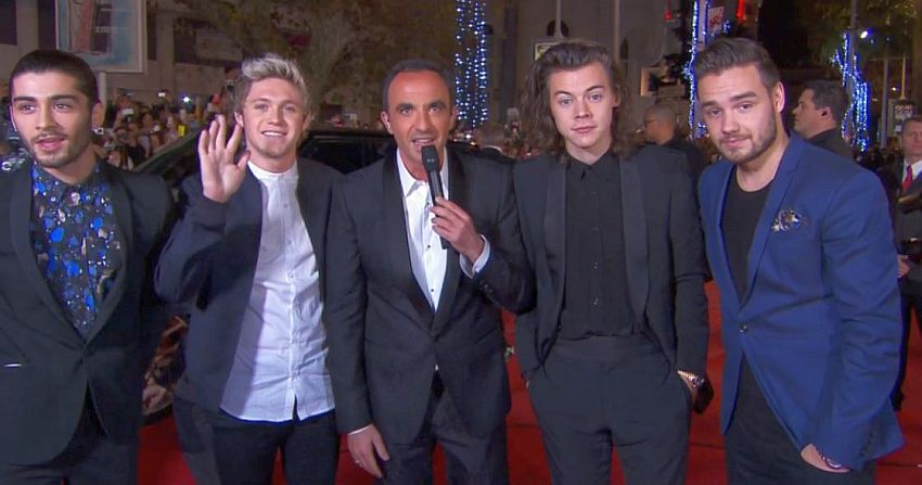 Le groupe One Direction avant leur entrée dans le palais des Festivals de Cannes
