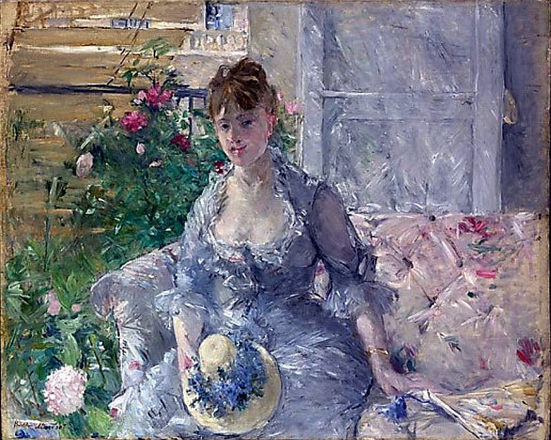 Jeune femmeassise sur sofa par Berthe Morisot